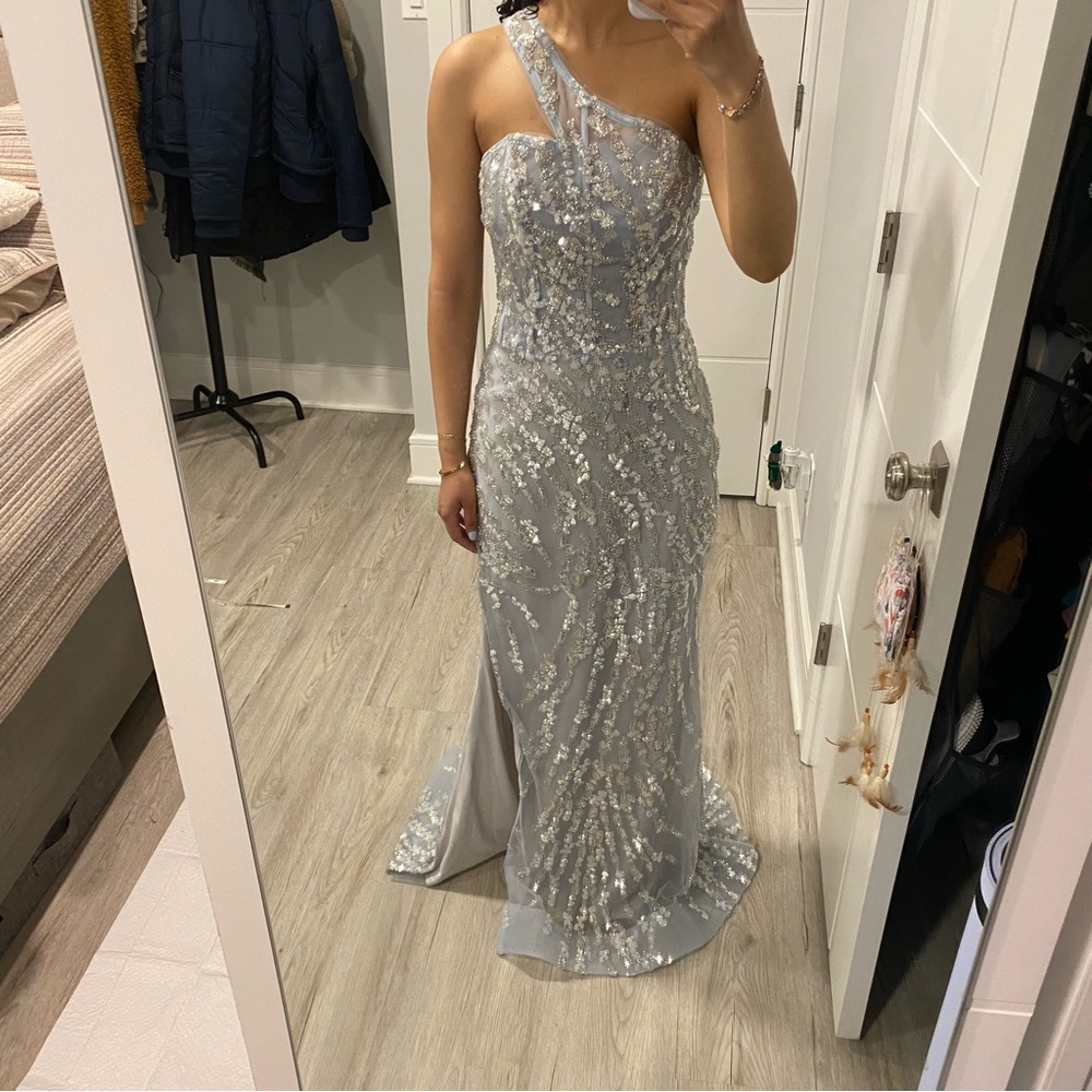 Nora Couture NYC Ice Blue Dress Size 8